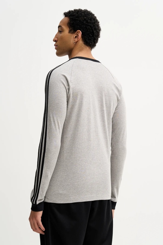 Хлопковый лонгслив Adidas Originals, серый — фото 3