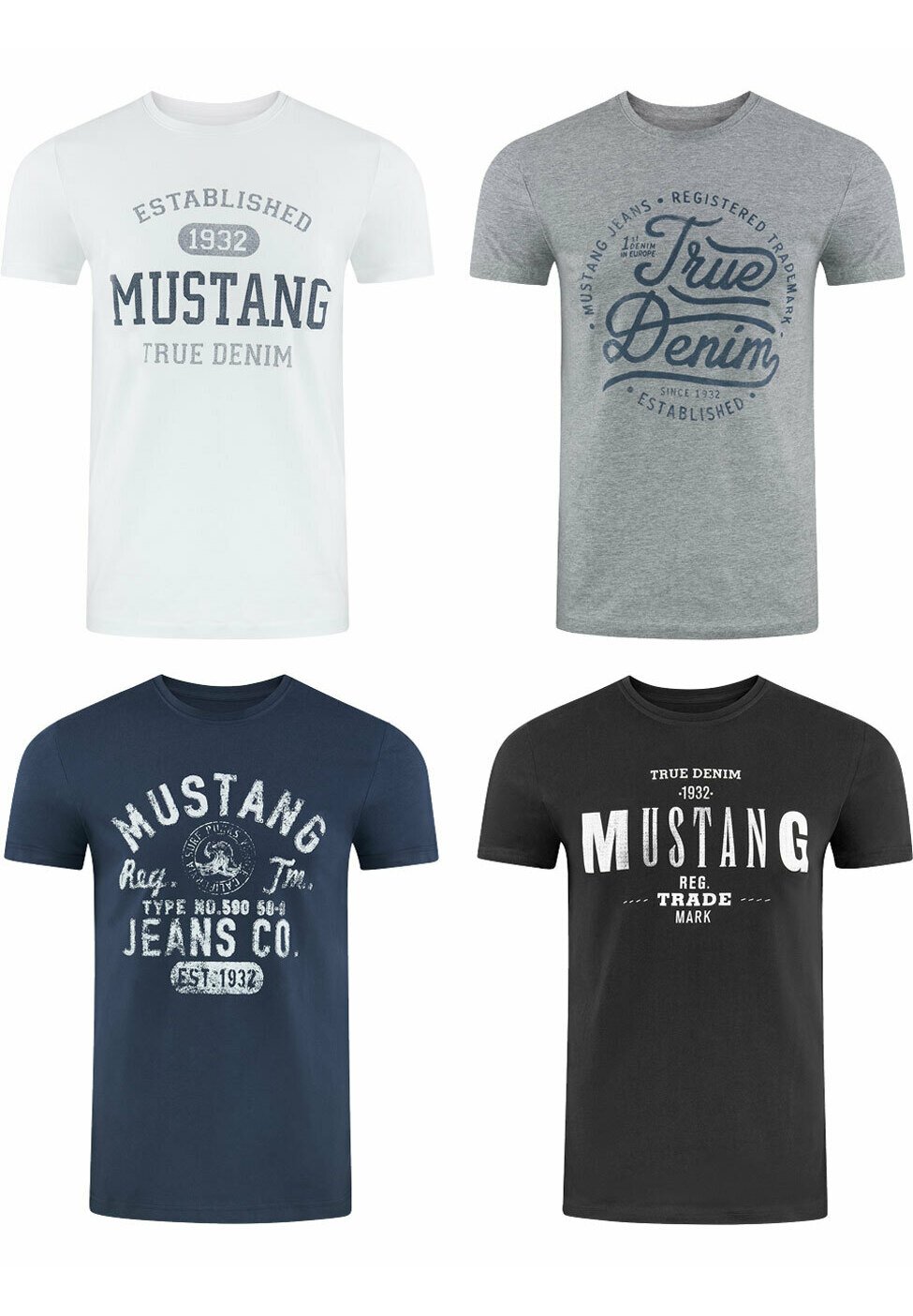 

Футболка с принтом TEE 4 PACK Mustang, серый