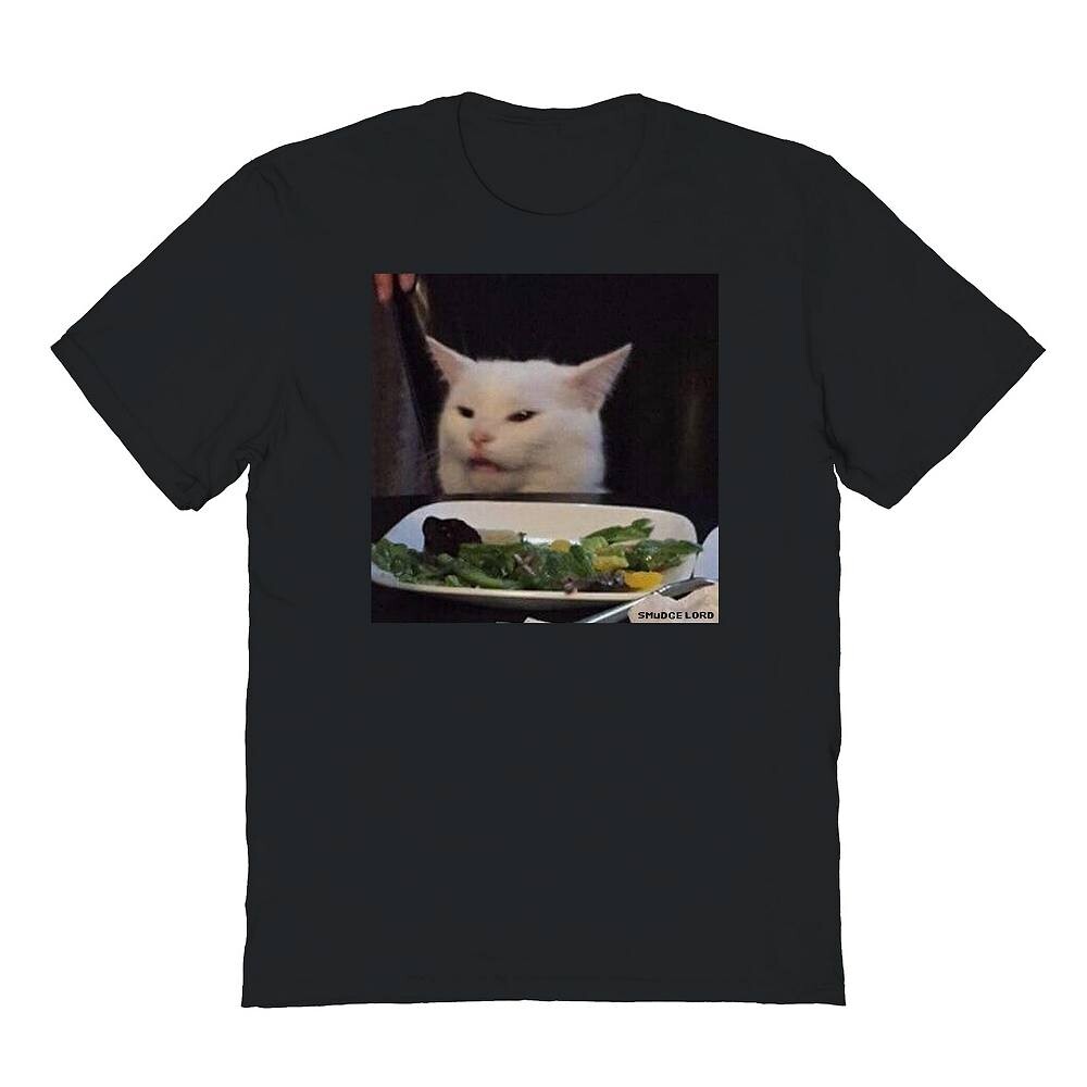 

Мужская футболка с рисунком Cat Meme Licensed Character, черный