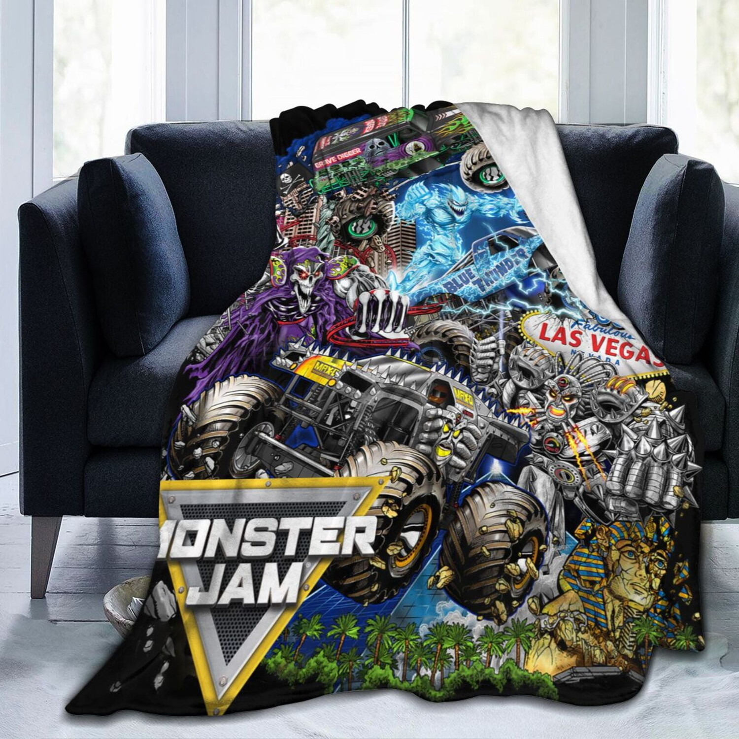 

Одеяло флисовое Grave Digger Monster Jam Wisepig