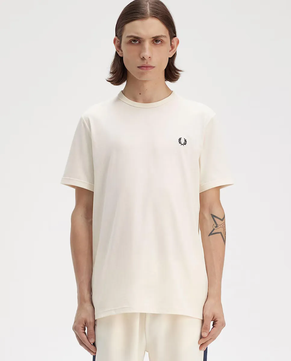 

Футболка мужская с короткими рукавами и круглым вырезом Fred Perry, цвет Crudo