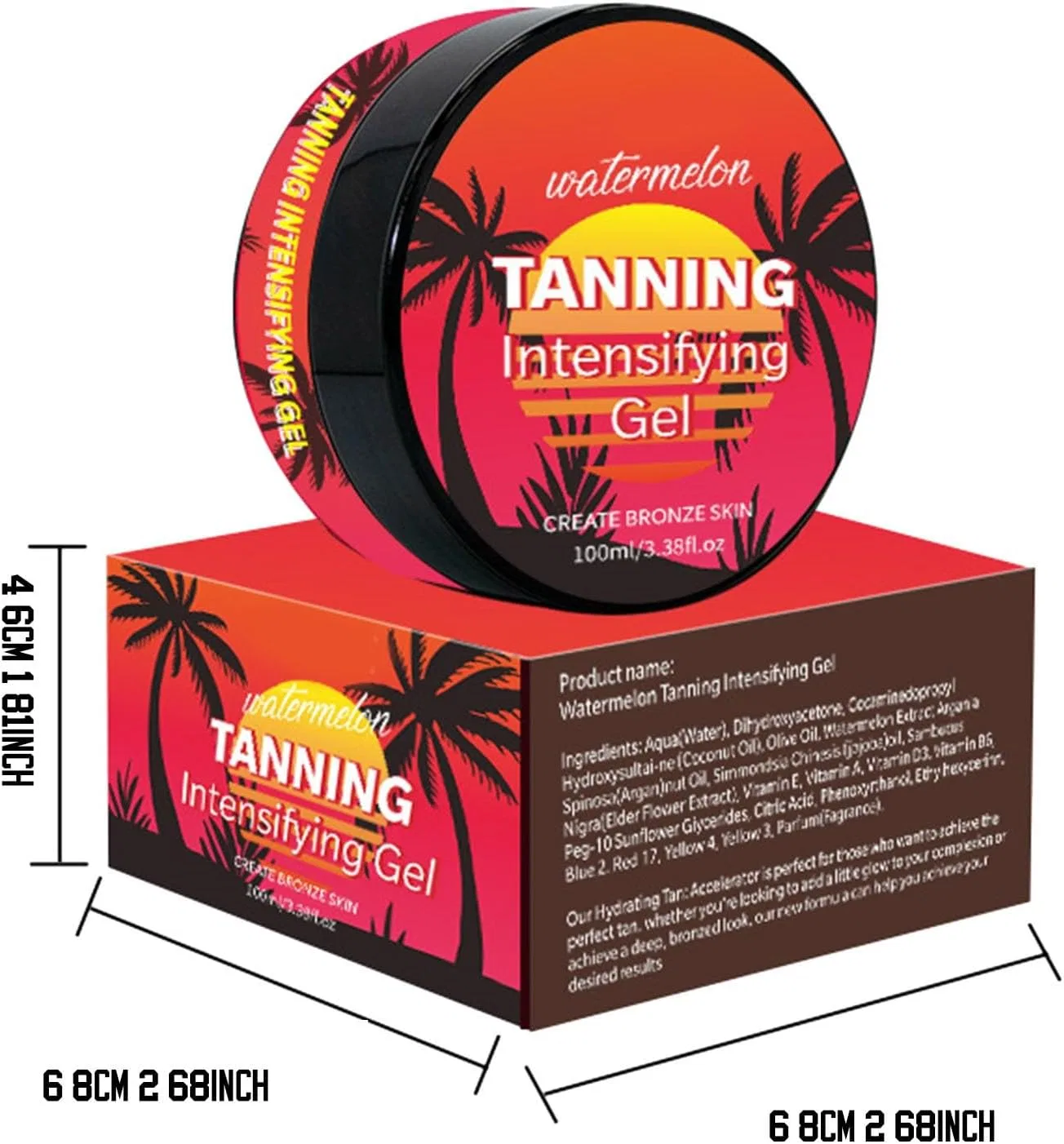 Средство для загара Fruit Tanning Intensifying Gel Peach Watermelon Beauty Black 100 мл Generic — фото 4