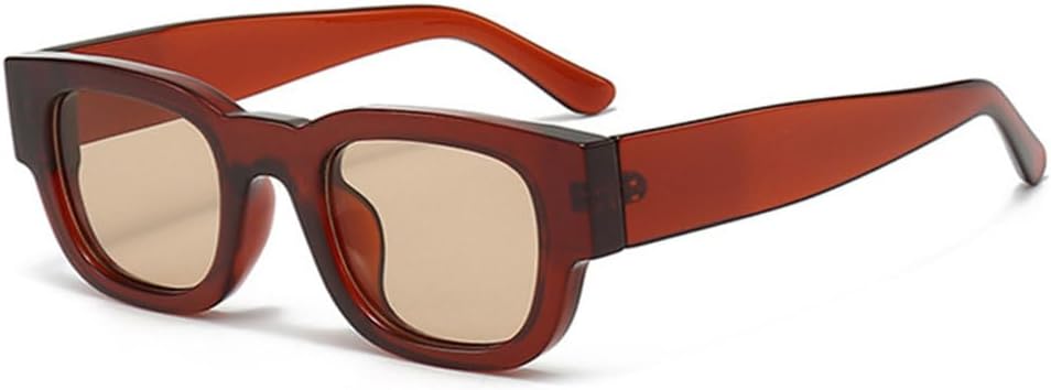 

LVTFCO Популярные модные солнцезащитные очки для женщин, ретро, ​​конфетные цвета, для мужчин, панк, защита от УФ-излучения UV400, трендовые солнцезащитные очки, Red Brown Champagne