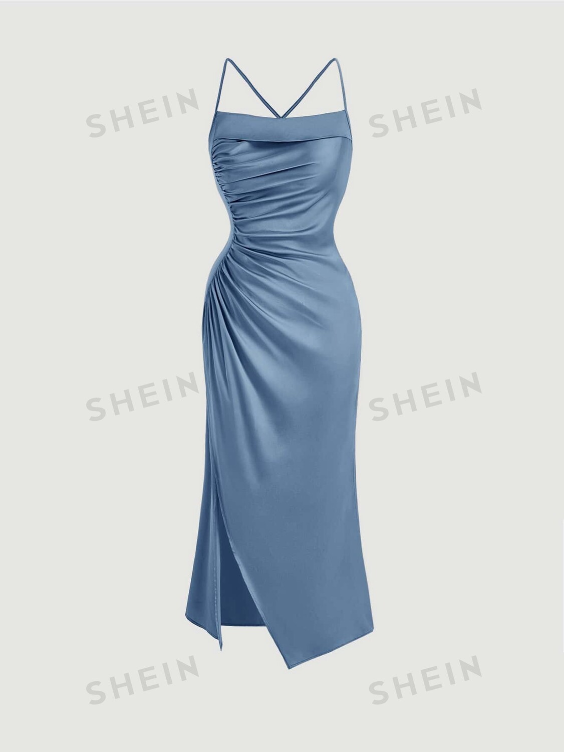 

Женское длинное платье Shein, пастельно-синий