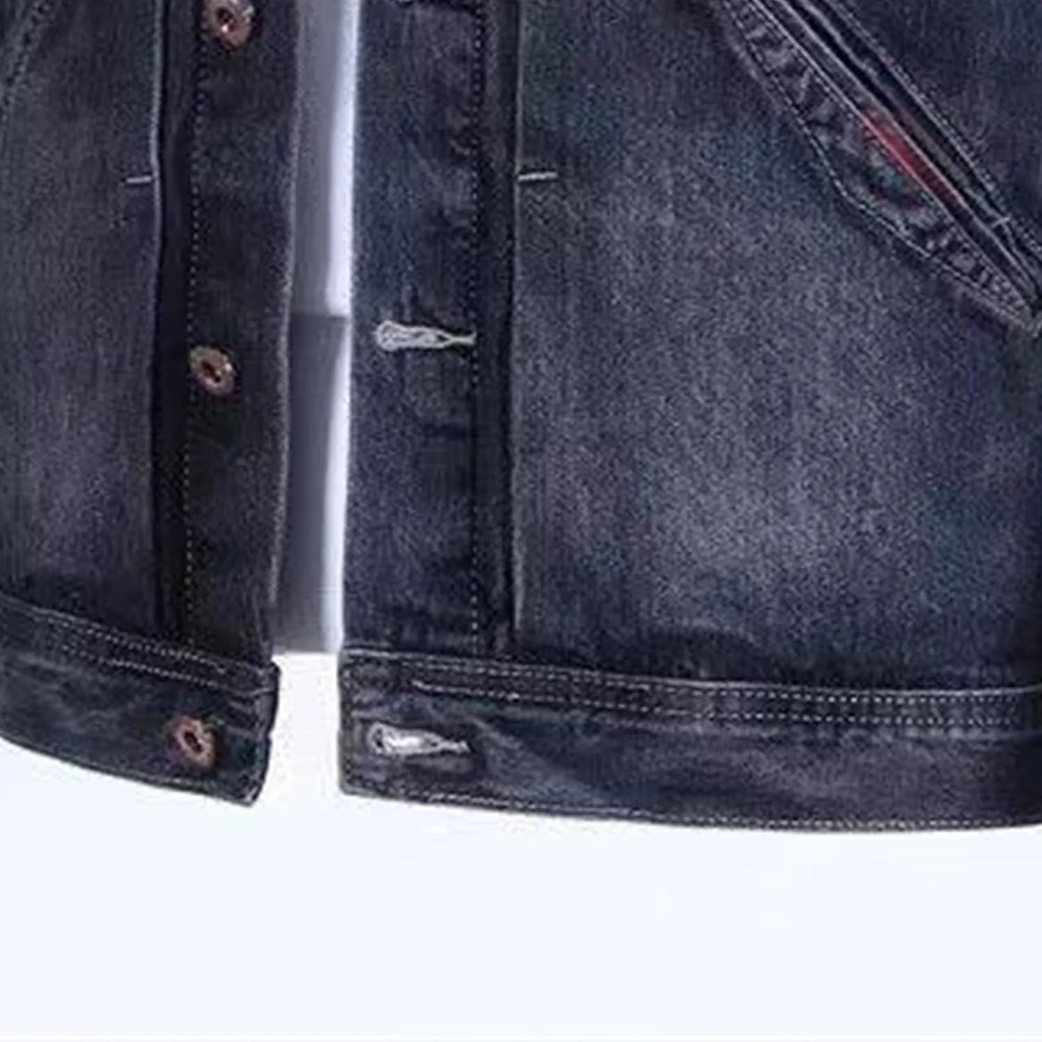 Мужская куртка джинсовая ретро винтаж Regular Fit Trucker Generic, черный — фото 2