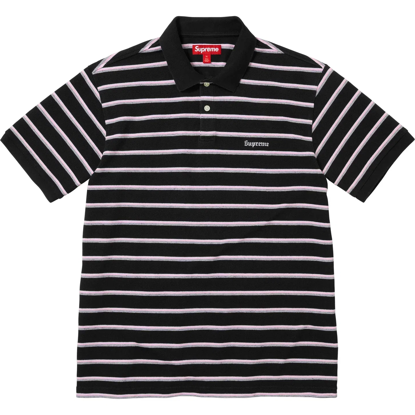 Футболка поло SS26 WEEK3 Washed Stripe Unisex Supreme, Black