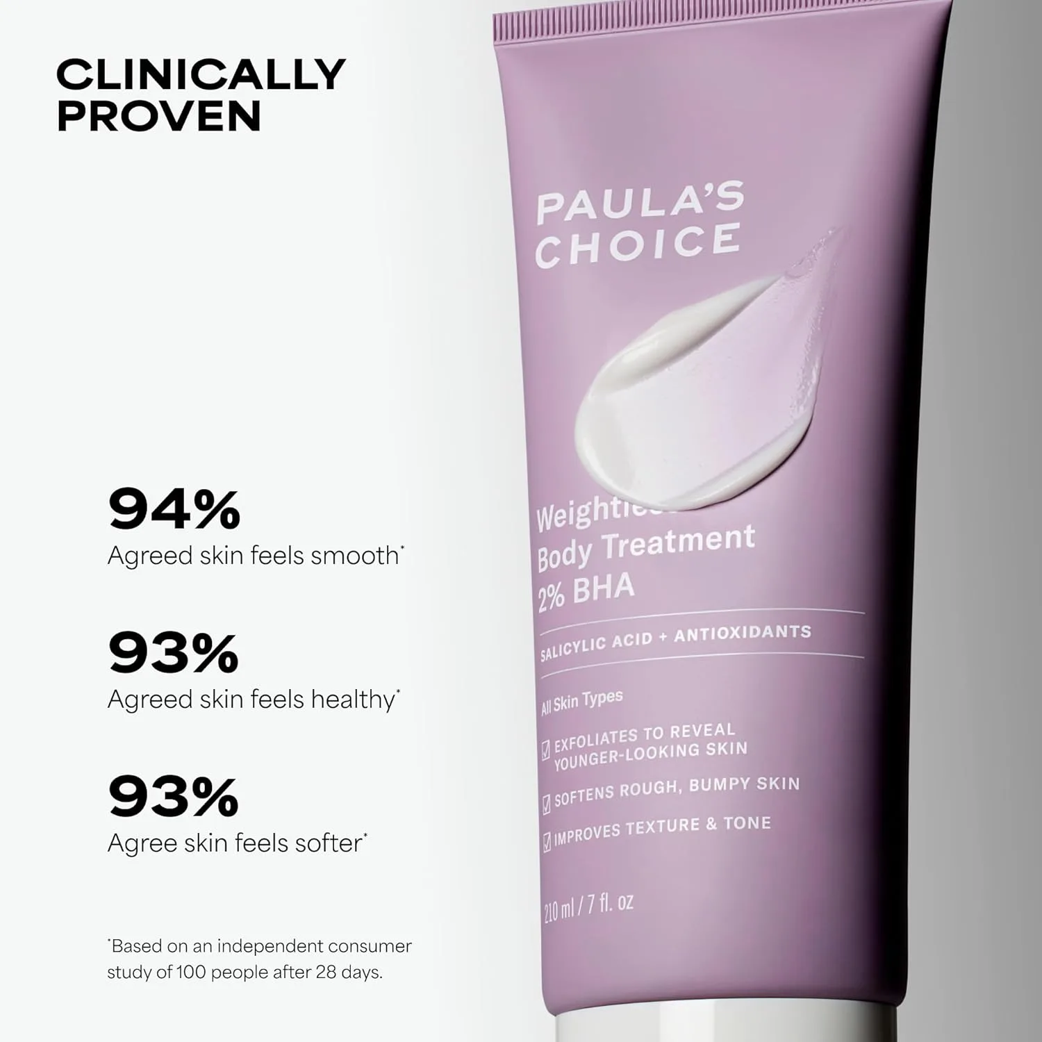 Невесомый лосьон для тела Paula's Choice с 2% BHA, салициловой кислотой и ромашкой, отшелушивающий лосьон, увлажняющий крем для тела, склонный к кератозу (КП) и закупоренным порам, без отдушек. 207 мл (1 шт.), green — фото 2