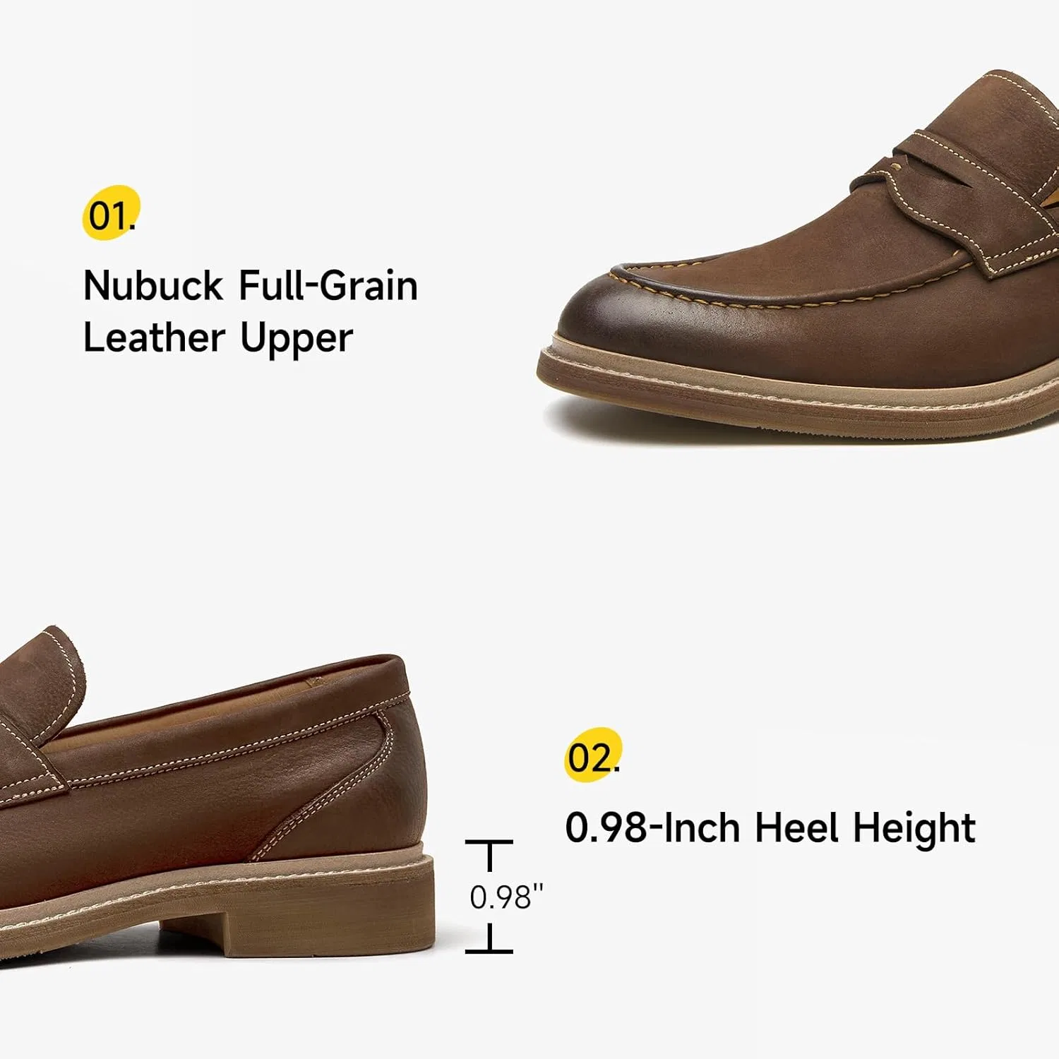 Лоферы мужские, кожа замшевая, BEAU TODAY, Penny Loafers, Coffee — фото 3