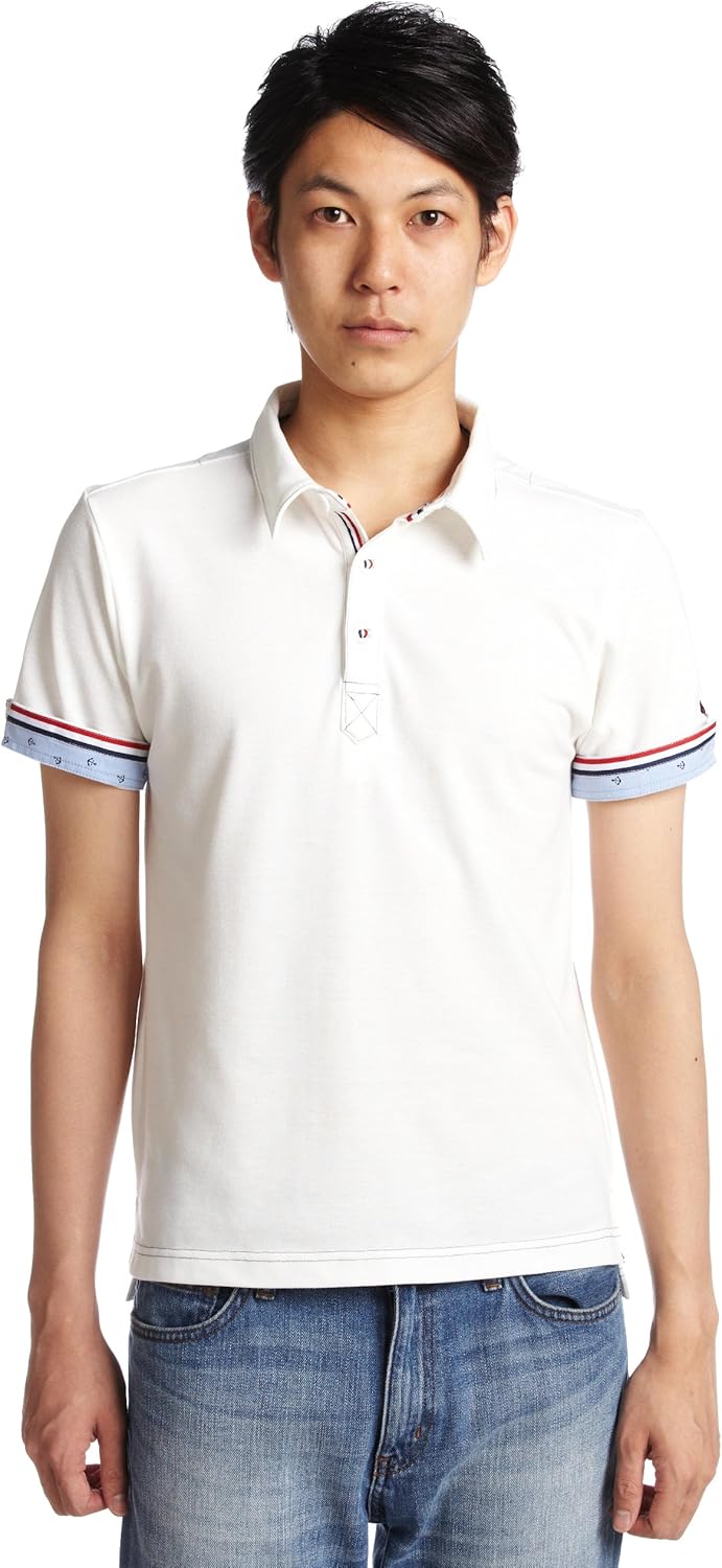 

Морская рубашка-поло с отделкой лентой Pincponc, белый