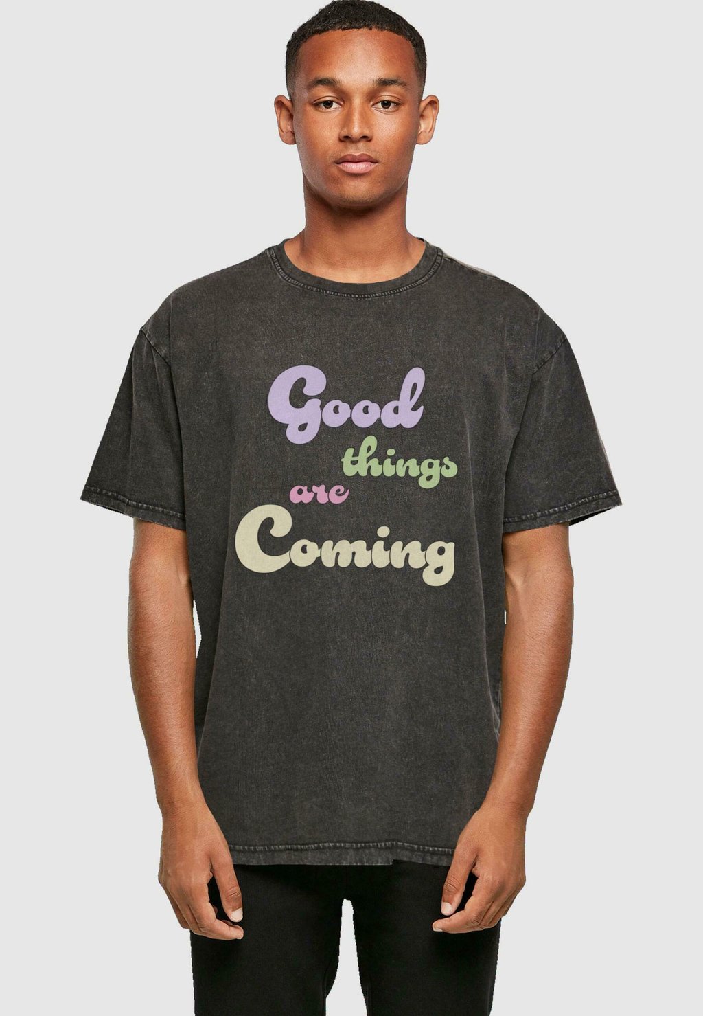 

Футболка с принтом GOOD THINGS ACID WASHED HEAVY Merchcode, цвет black