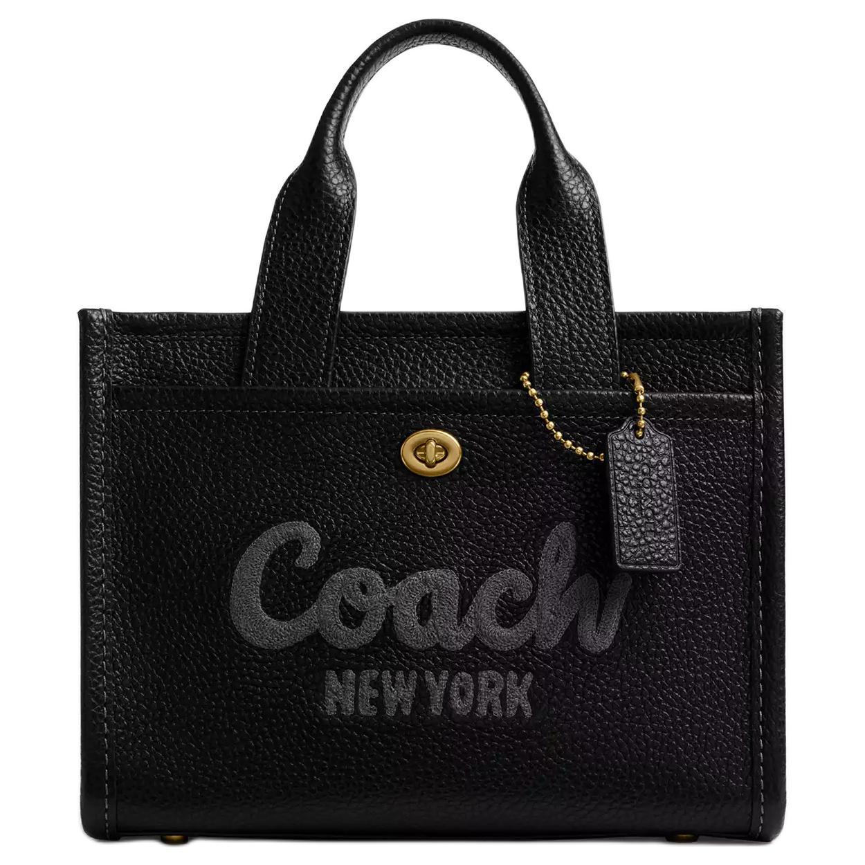 

COACH Сумка-тоут Cargo Litchi Grain Leather, шоппер, сумка через плечо, женская большая сумка brass & black