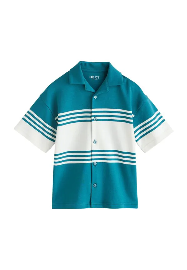 Рубашка с коротким рукавом в блочном стиле Next, Teal Blue Ecru