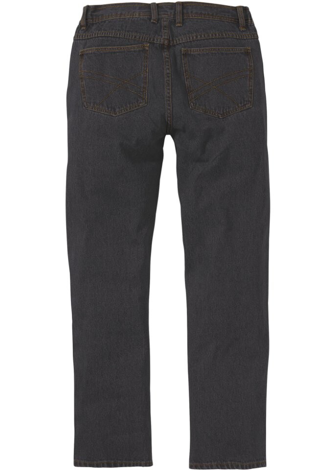 Джинсы классического кроя с прямым эластичным поясом сбоку John Baner Jeanswear, черный — фото 3