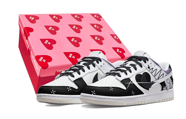 

Кроссовки Nike Dunk Skateboarding Shoes Women's Low-top Black, белый