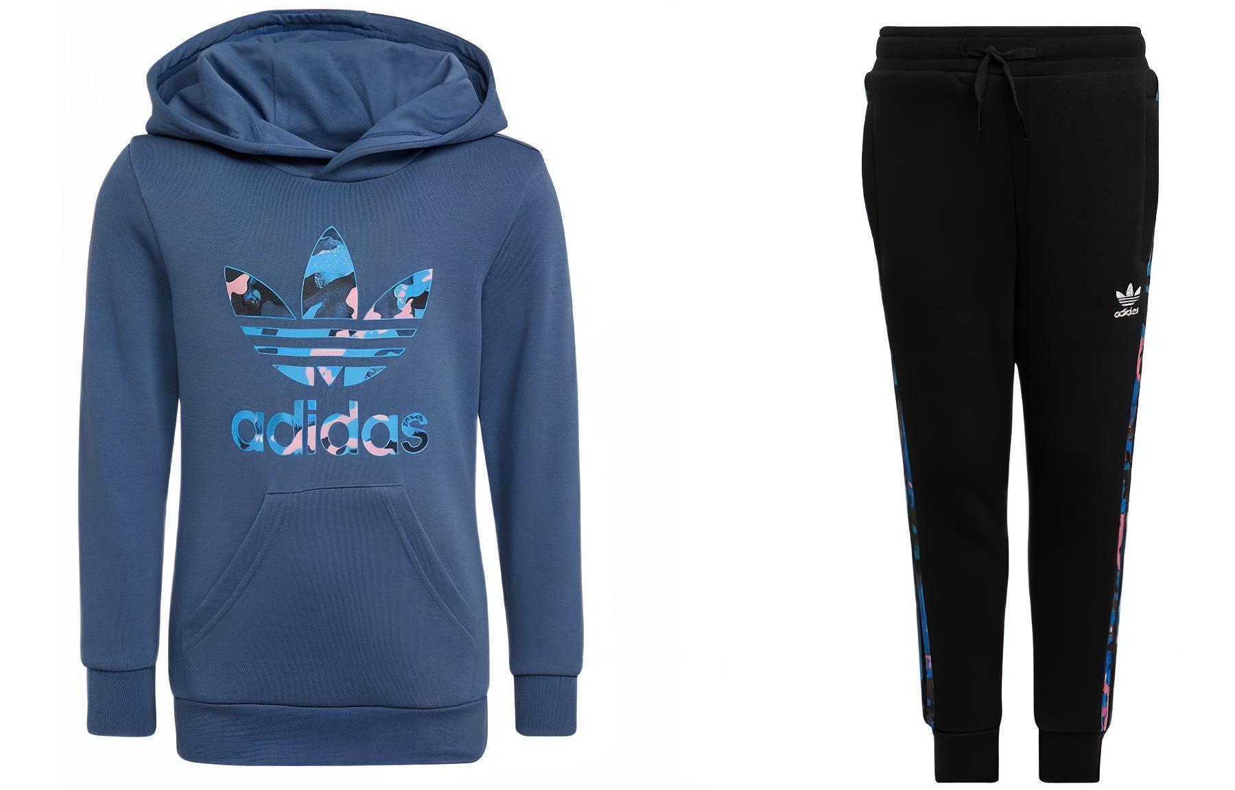 Повседневный спортивный костюм Adidas Originals для детей 3-7 лет (синий+черный) — фото 3