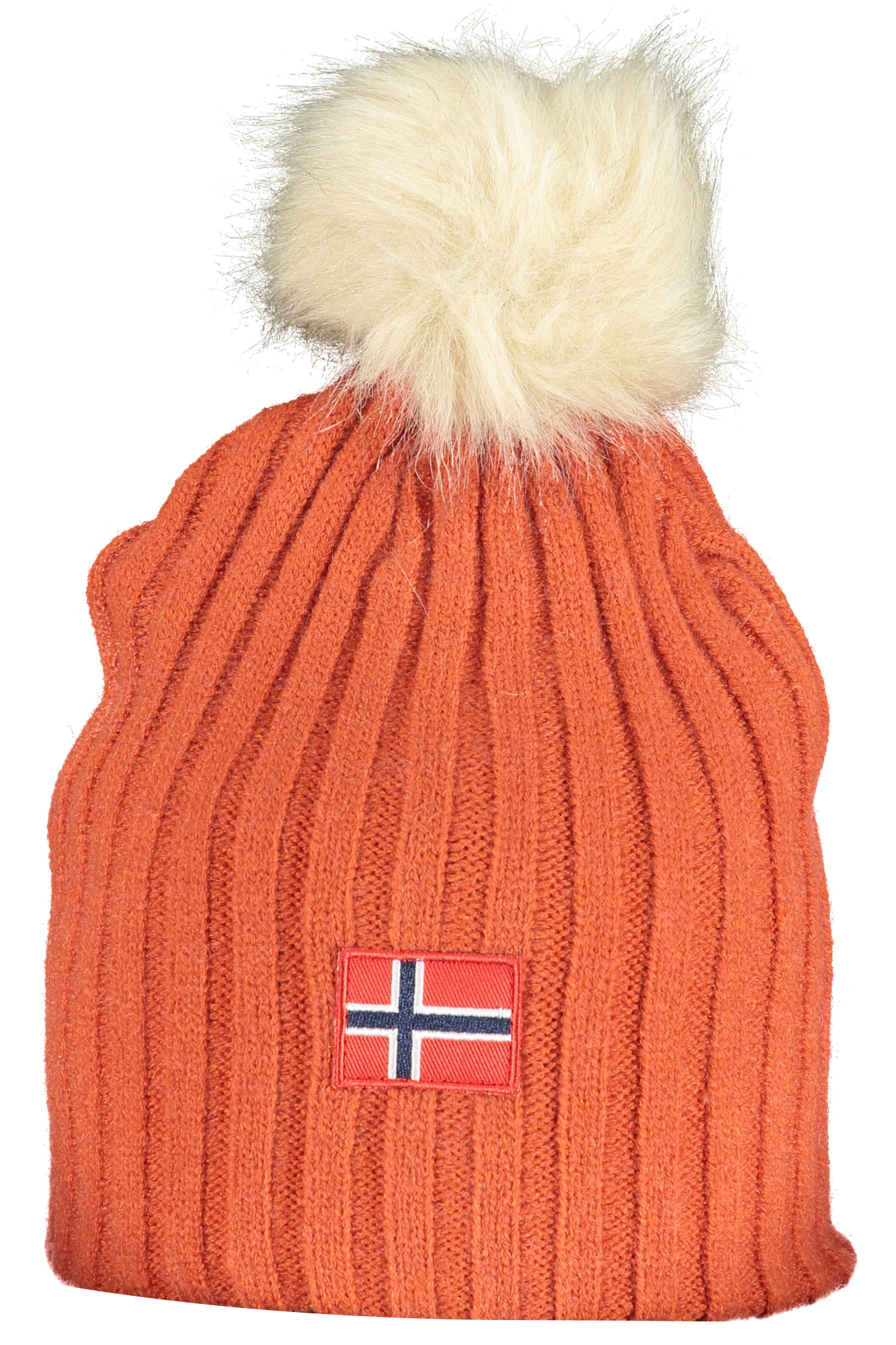 

Женская шапка Norway 1963 с меховым помпоном и логотипом, оранжевый
