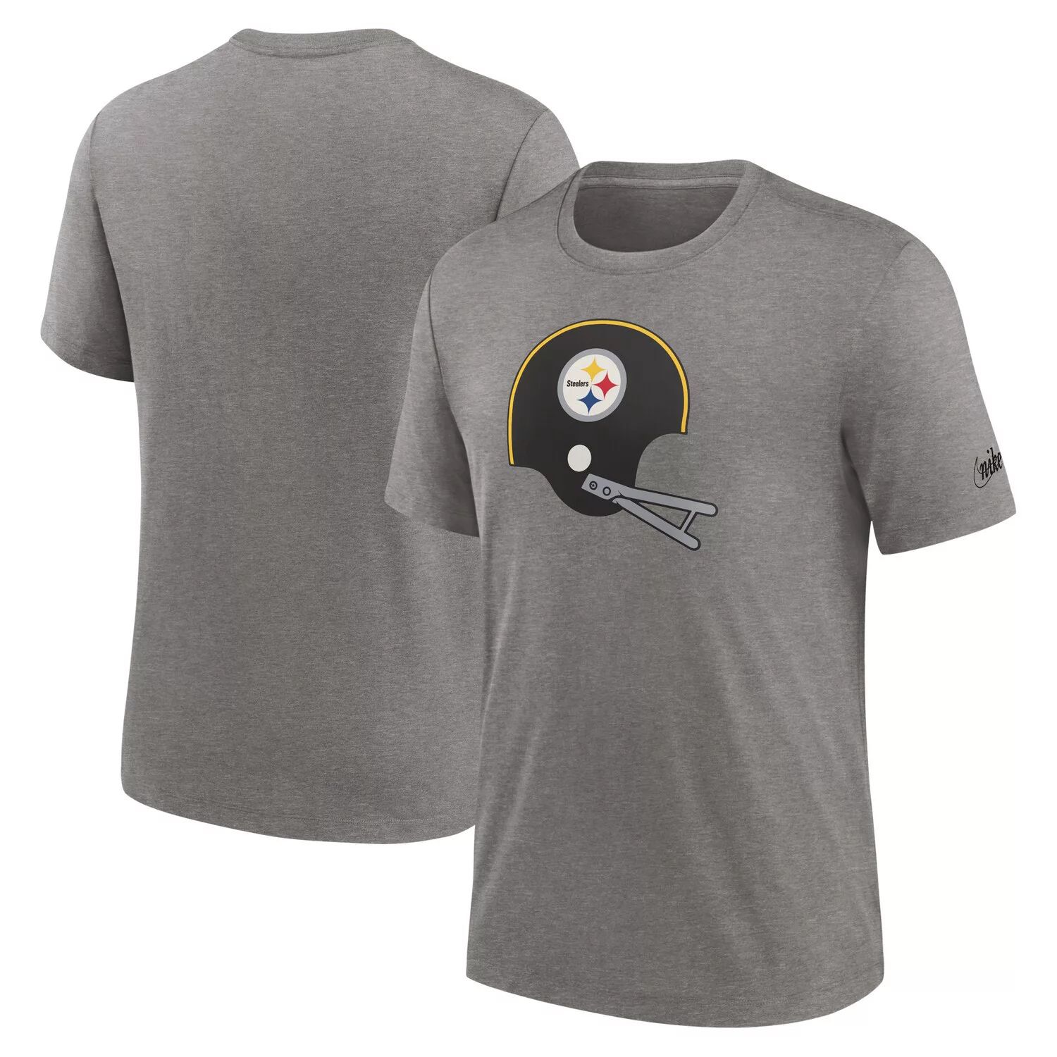 

Мужская футболка с логотипом Heather Charcoal Pittsburgh Steelers Rewind Tri-Blend Nike