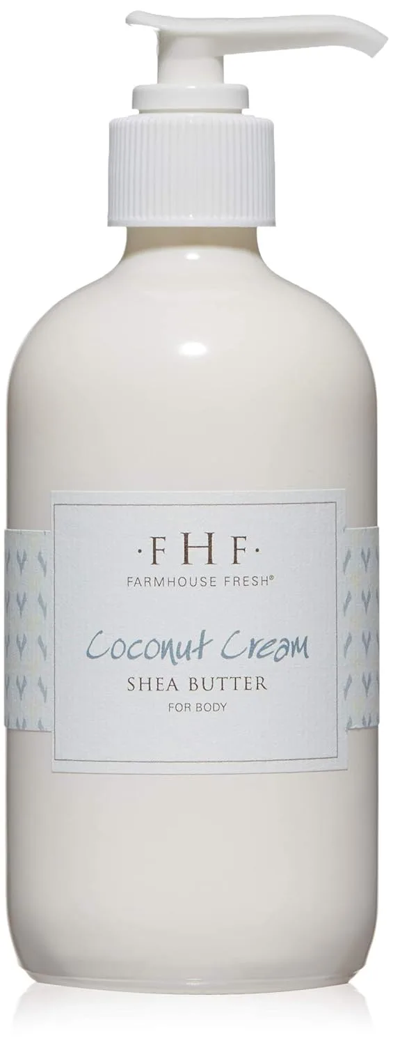 Увлажняющий крем для тела FarmHouse Fresh с маслом ши. Кокосовый крем с маслом ши для тела. Кокосовый лосьон, 237 мл.