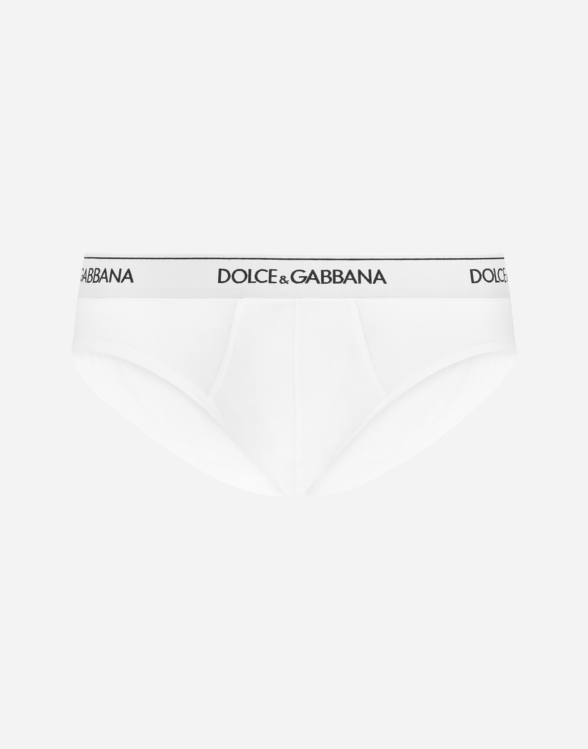 Две пары хлопковых трусов средней посадки с добавлением эластана Dolce & Gabbana, белый — фото 2