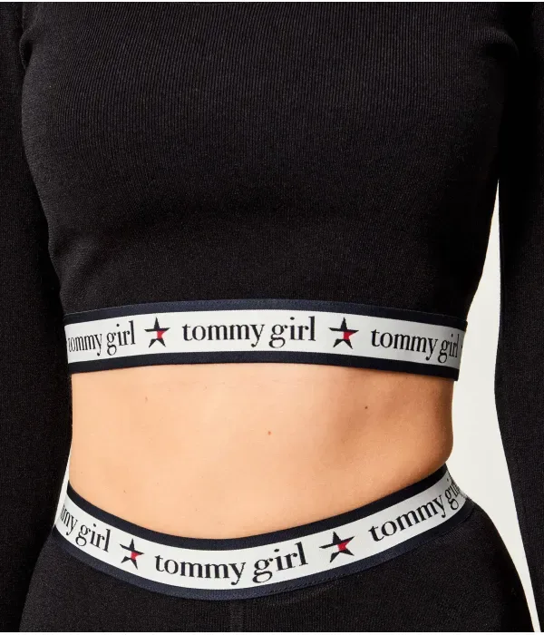 Свитер cropped fit Tommy Hilfiger, черный — фото 4