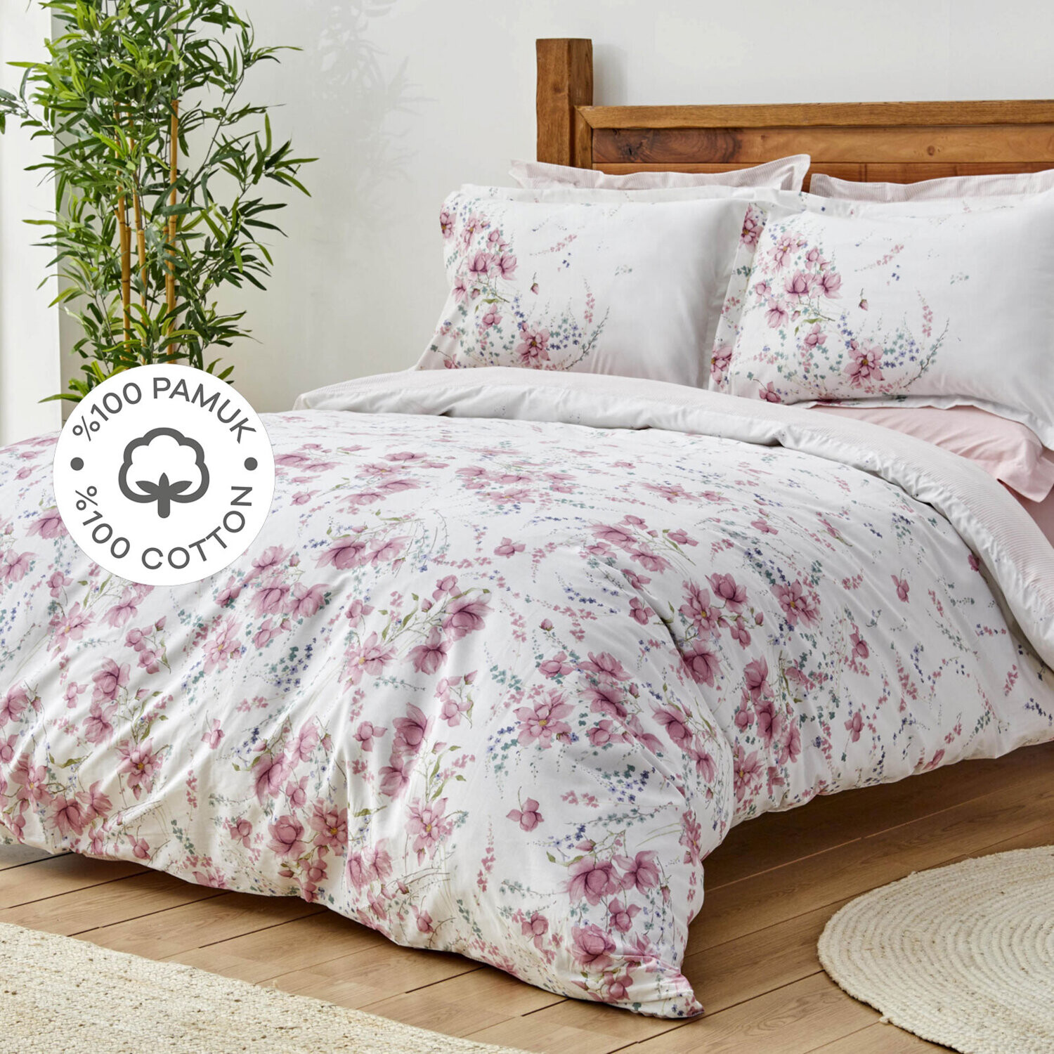 

Karaca Home Dalila Розовый Комплект постельного белья из 100 % хлопка