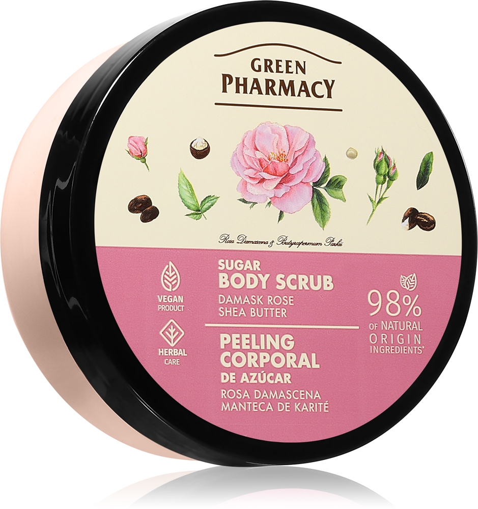 

Скраб для тела с дамасской розой и маслом ши с сахаром Green Pharmacy, 200 мл