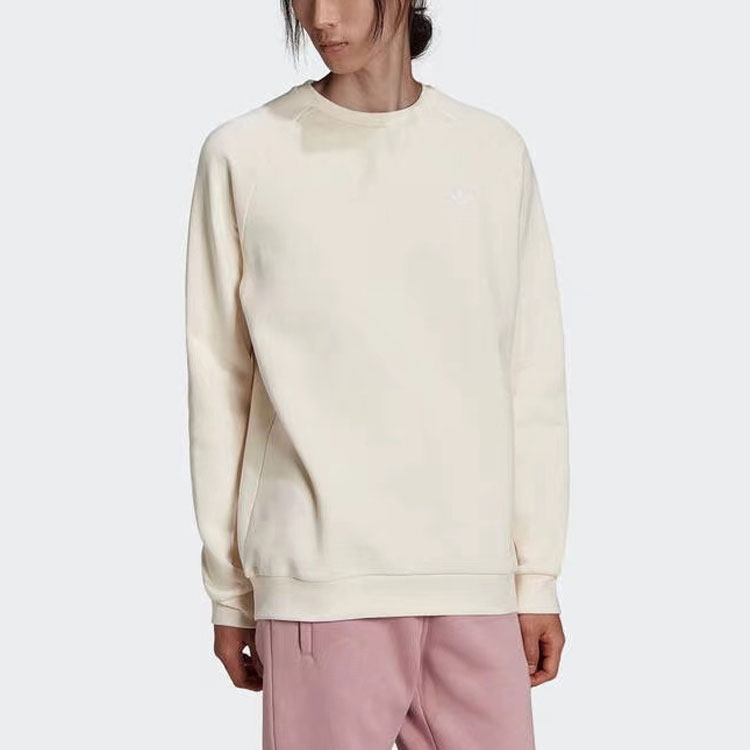 Adidas Originals Мужская толстовка цвета экрю с круглым вырезом, средней толщины, стандартного размера — фото 4