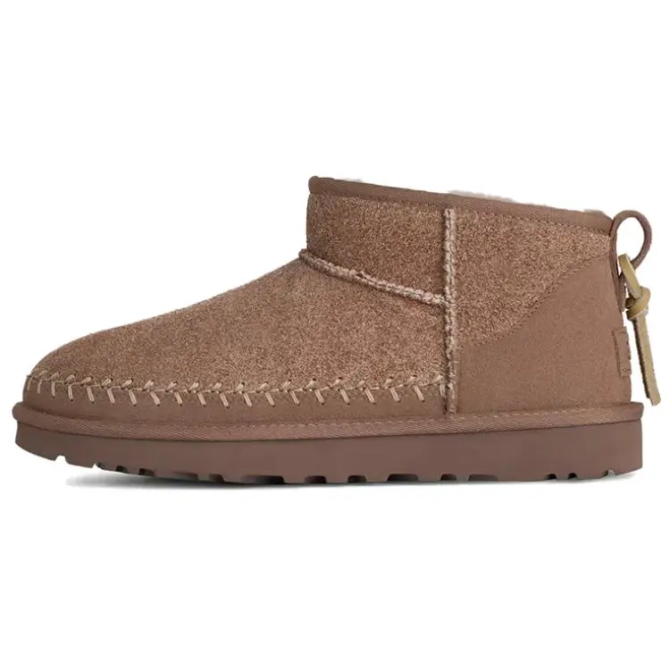 UGG Классические ультрамини термо сапожки женские до щиколотки кирпично-красные, цвет Brick Red