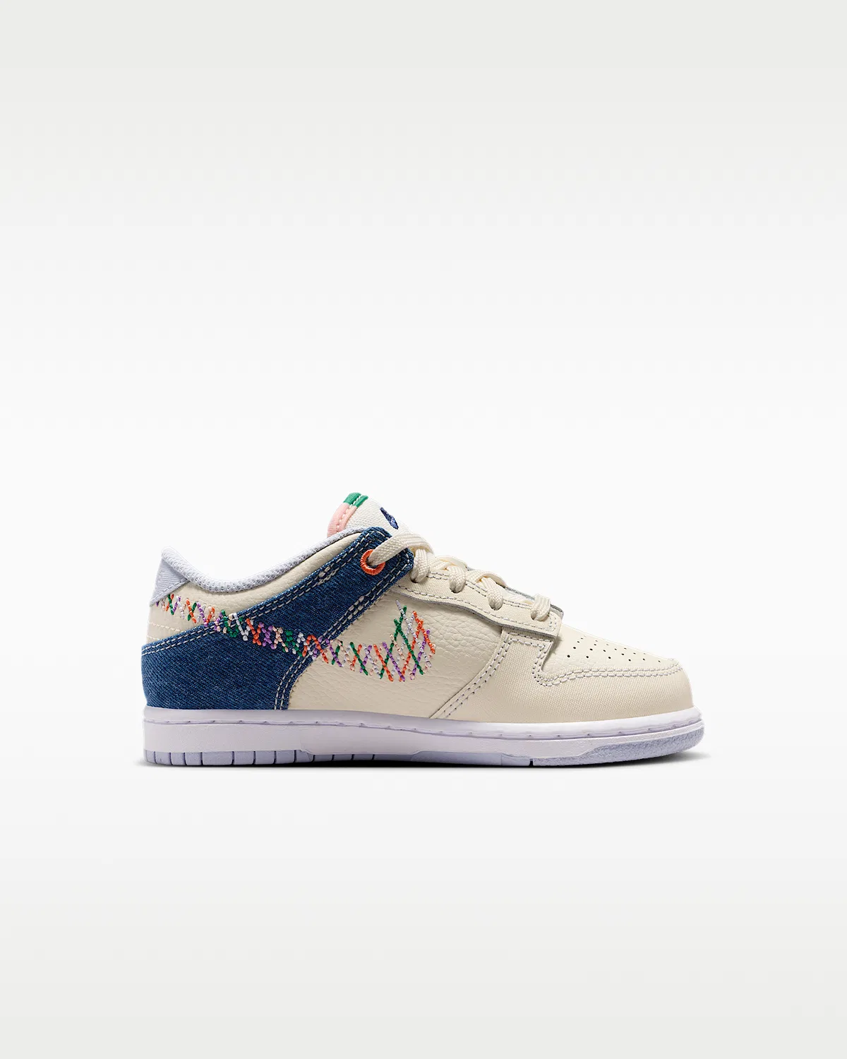 Кроссовки Nike Dunk Low для маленьких детей, Soft Pearl/Blue Denim/Midnight Navy/Multi-Color — фото 3