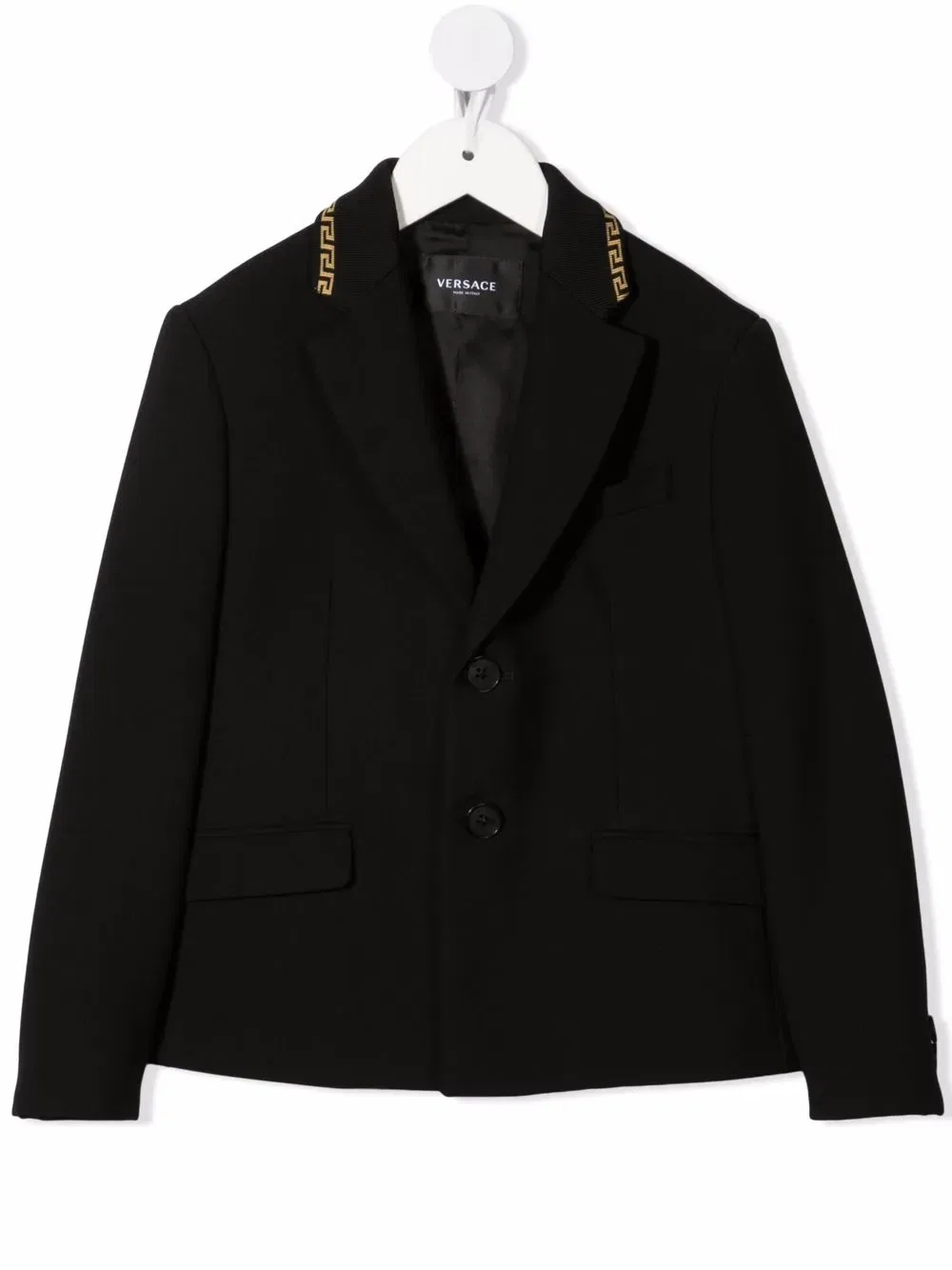 Однобортный блейзер Greca Versace Kids, черный