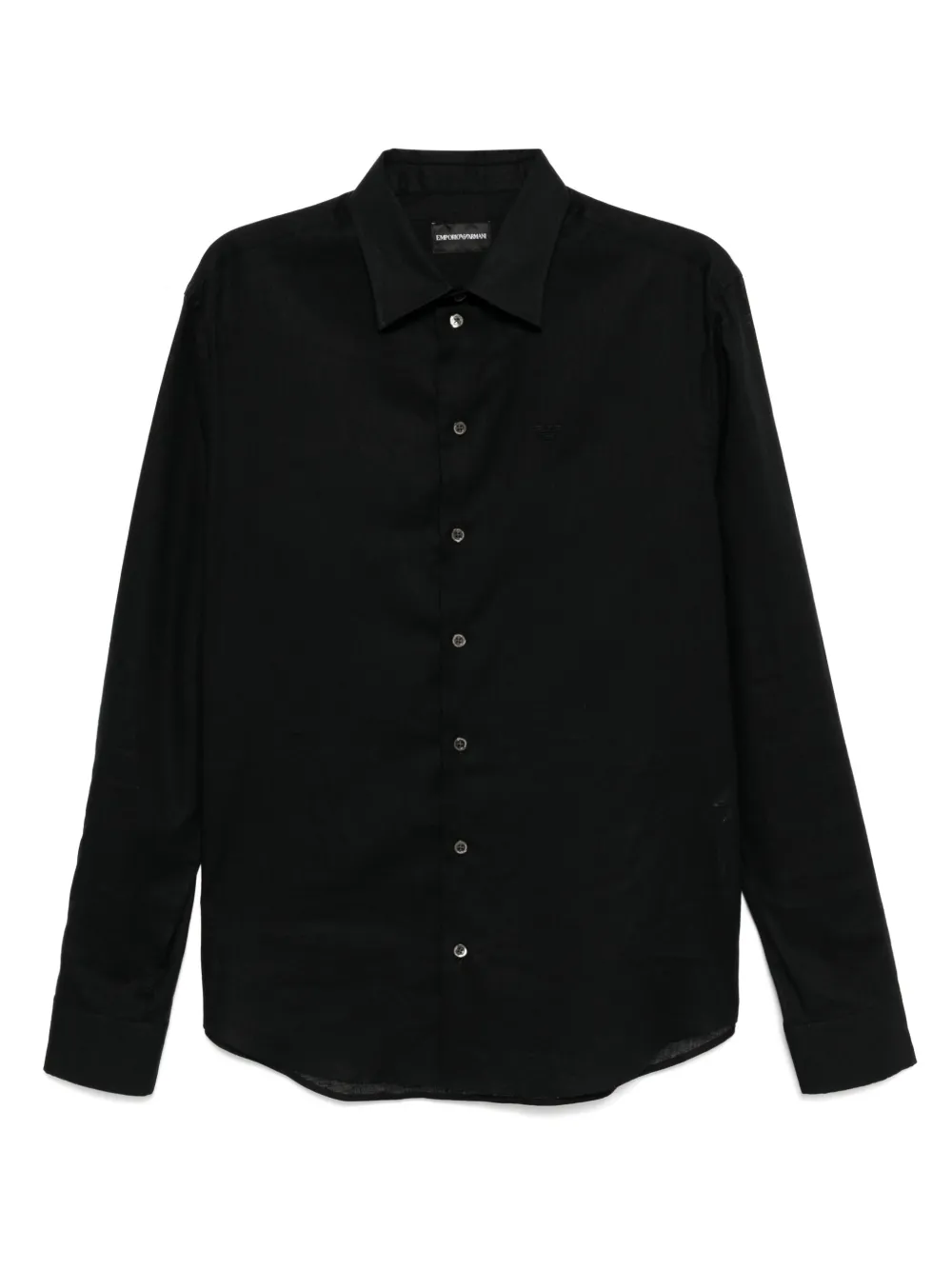 

Рубашка с вышитым логотипом EMPORIO ARMANI, черный