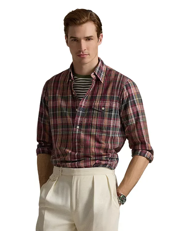 Классическая рубашка-поло из ткани мадрас Polo Ralph Lauren, Multi