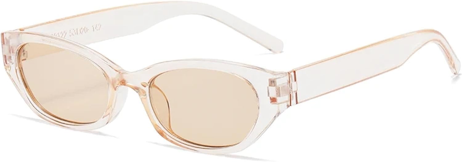 

Модные солнцезащитные очки «кошачий глаз» с тонкой окантовкой для женщин и мужчин, для занятий спортом на открытом воздухе, с защитой от УФ-излучения UV400 TVTBBVV, Champagne