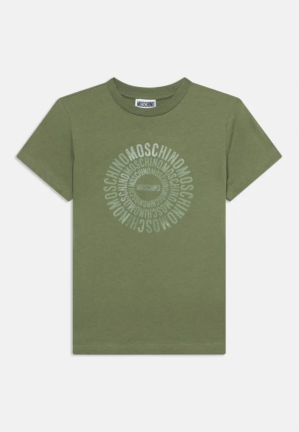 Футболка унисекс с принтом Moschino, Olive Green