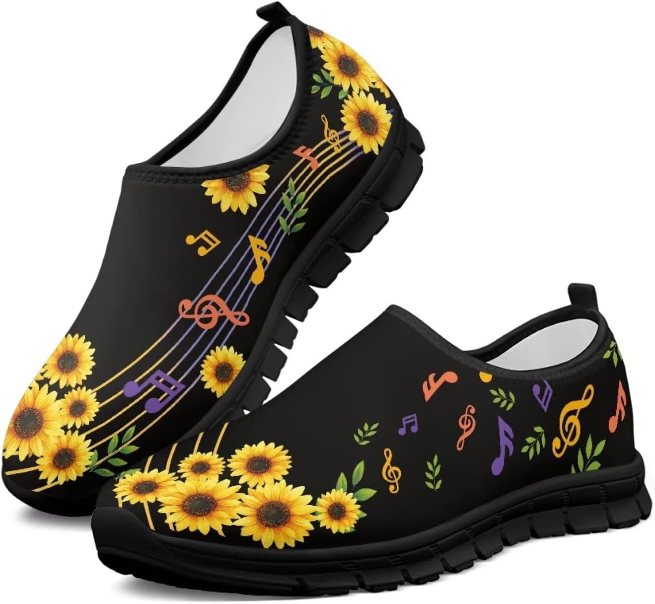 

Мужские слипоны на плоской подошве, повседневные кроссовки с удобной стелькой, дышащие спортивные туфли-лоаферы для мужчин Tomeusey, Sunflower Butterfly