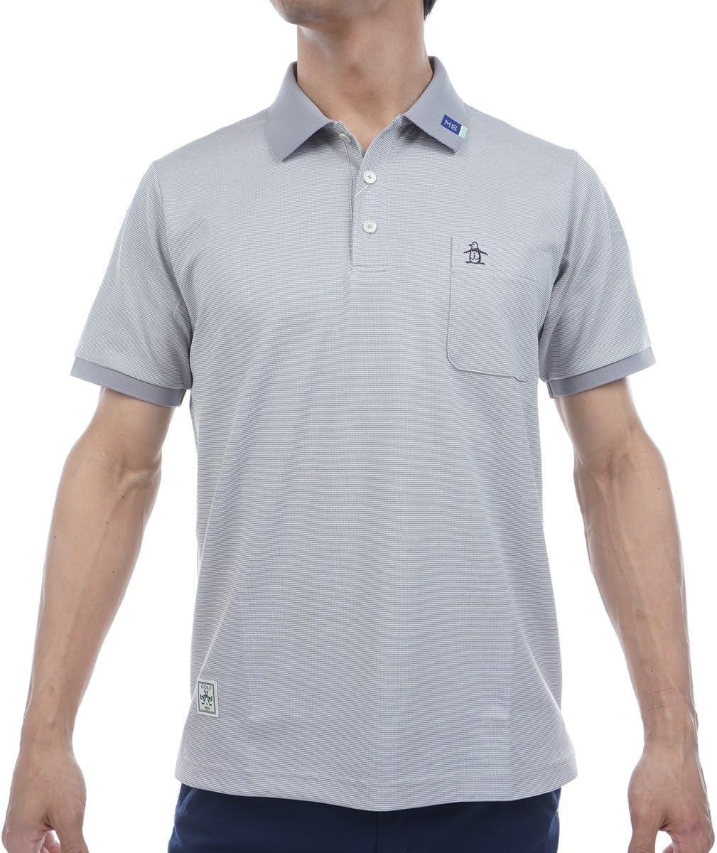 

Мужская рубашка поло Munsing Wear MG5SHS22M с коротким рукавом, воротником, в горошек, влагоотводящая, быстросохнущая, солнцезащитная, для игры в гольф Munsingwear, серый