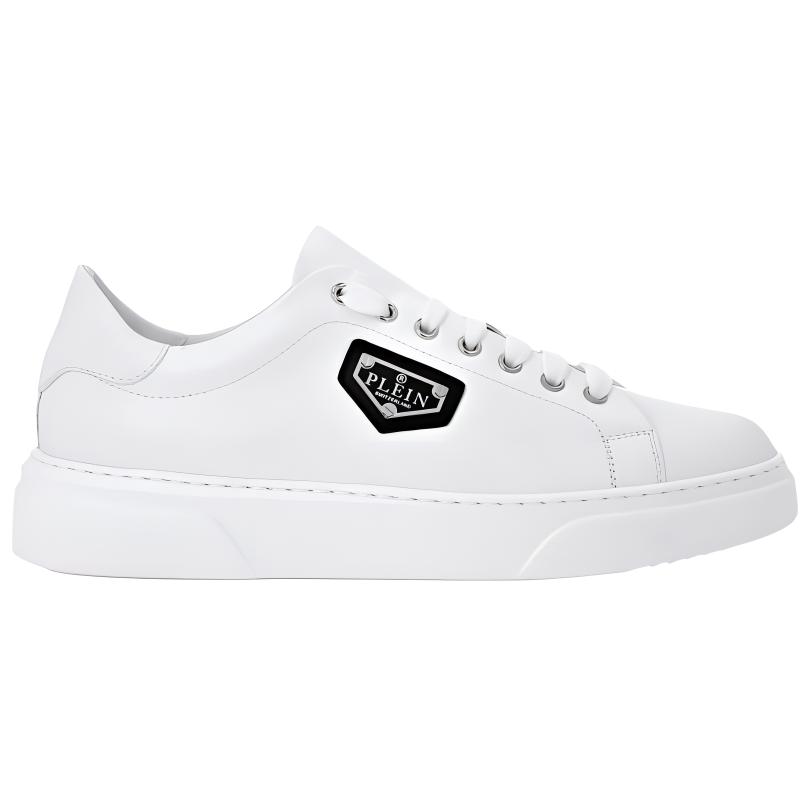 PHILIPP PLEIN Кожаные низкие кеды Unisex White — фото 3