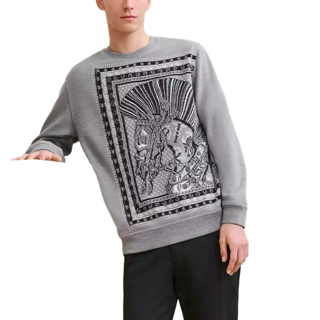 

Свитер мужские серые HERMES, серый