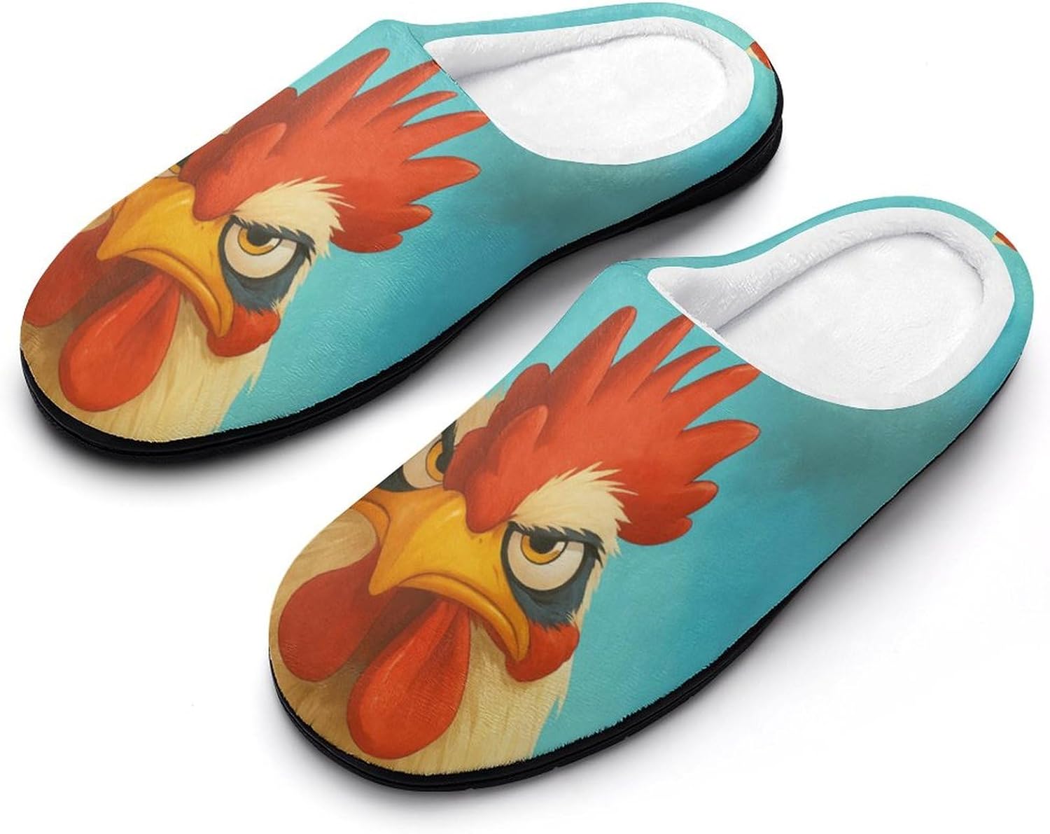 

KKdskkds Яркие домашние тапочки для мужчин из хлопка с противоскользящим покрытием, уютные, теплые, дышащие, Funny Rooster