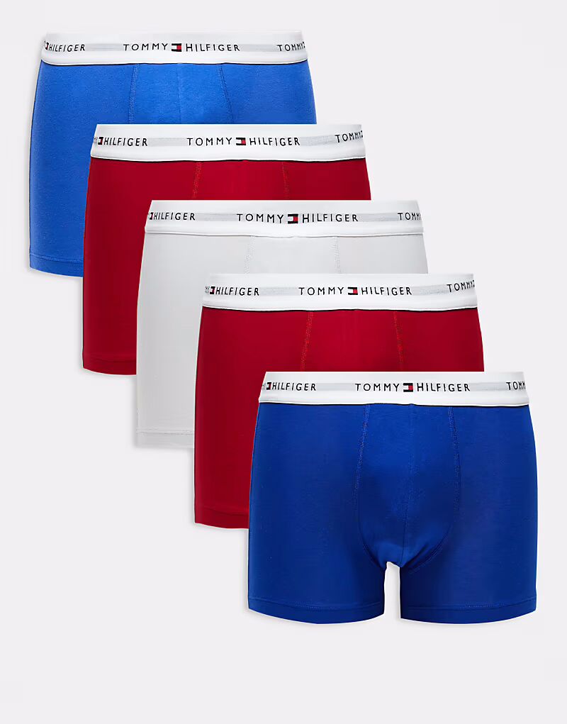 

Упаковка из 5 трусов-боксеров Tommy Hilfiger с повторяющимся логотипом в нескольких цветах