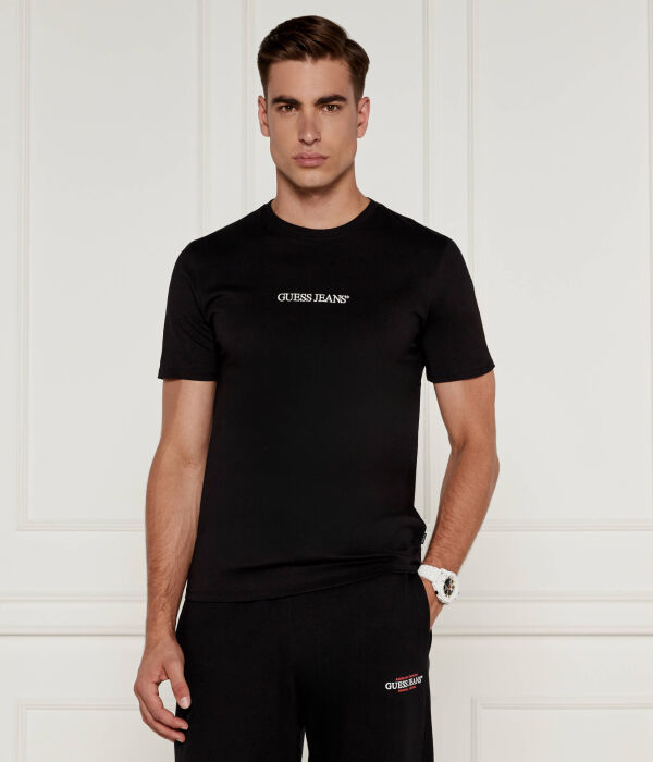 

Футболка с вышивкой Slim fit Guess Jeans, черный