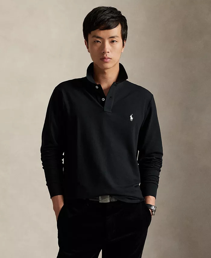 

Мужская классическая поло с сетчатой тканью и стретч-эффектом Polo Ralph Lauren, черный