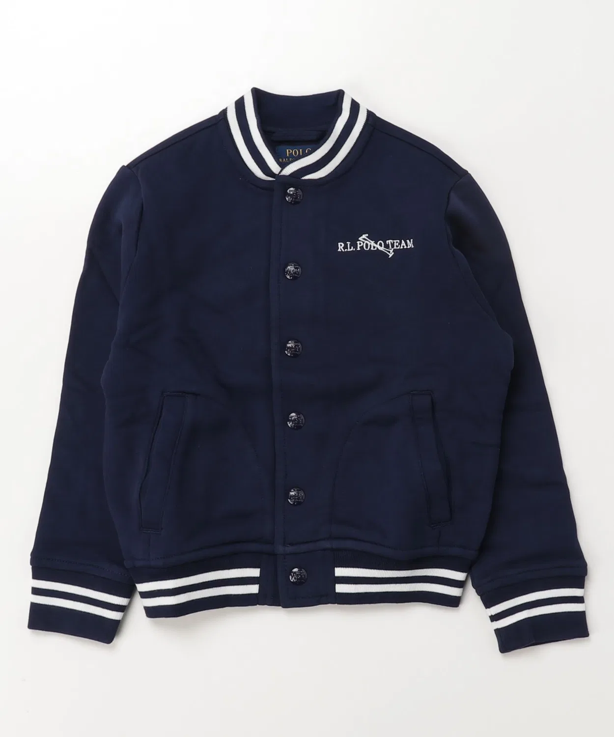 Флисовая бейсбольная куртка Polo Ralph Lauren Triple Pony, темно-синяя — фото 3