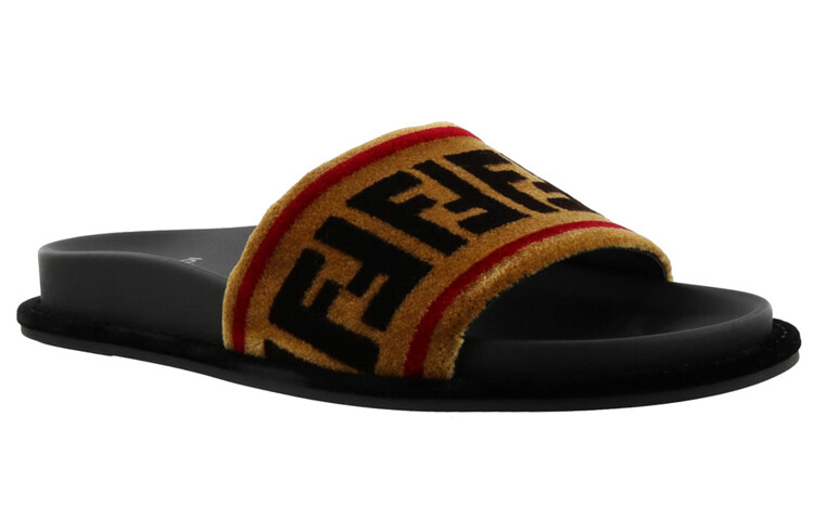 Шлепанцы женские Fendi плетеные, светло-коричневый — фото 3