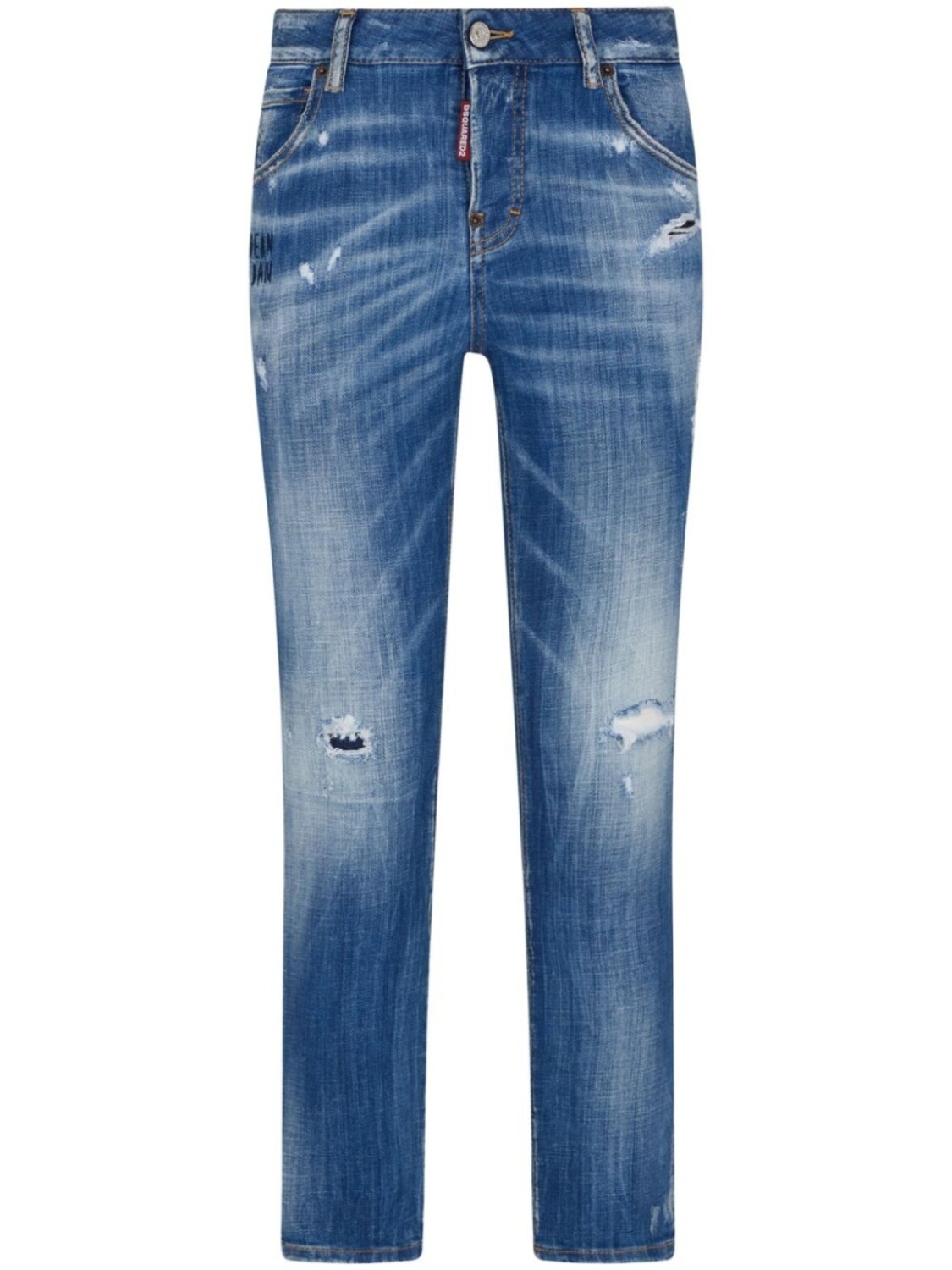 

Dsquared2 прямые джинсы с прорезями, синий