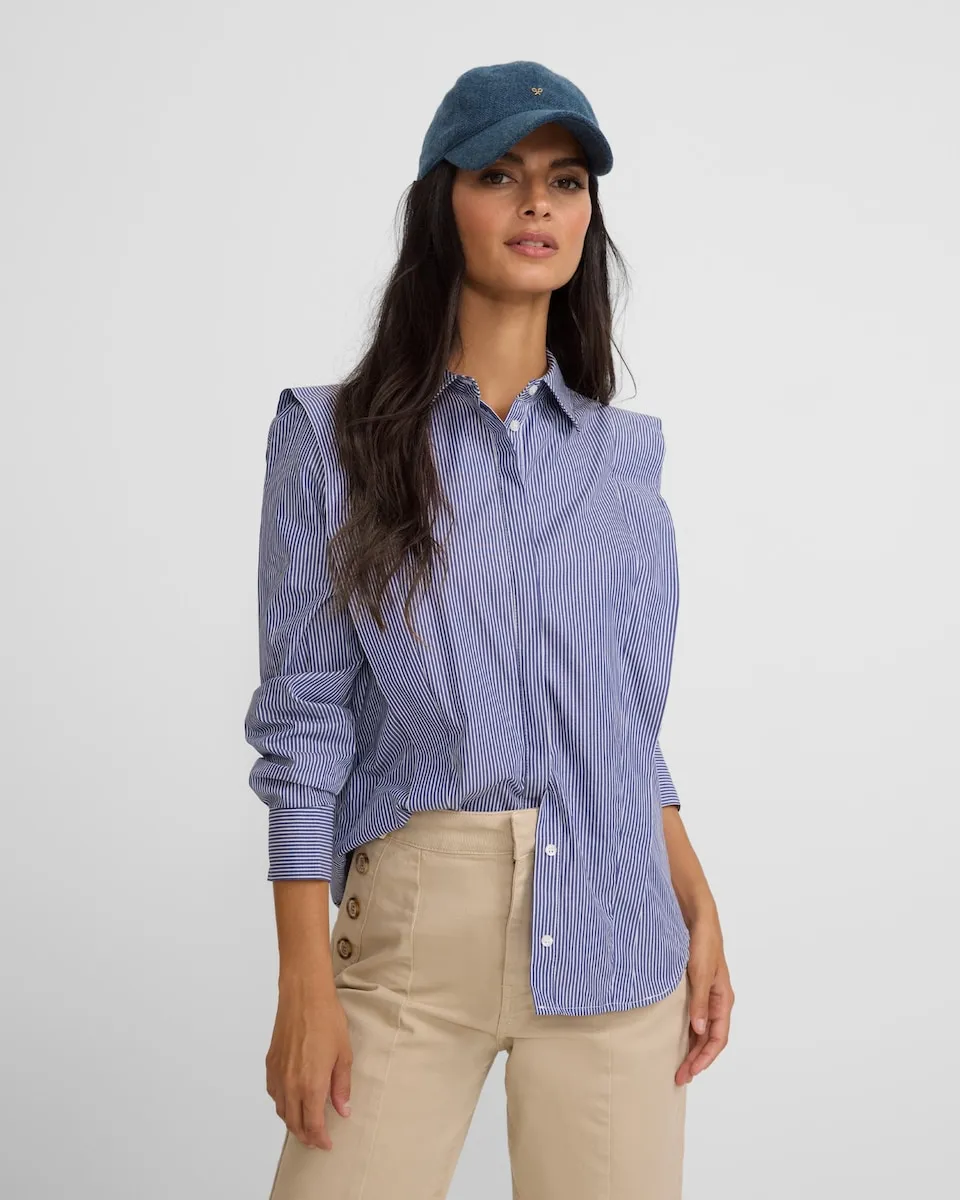 

Женская рубашка структурированная в сине-белую полоску Silbon, синий/белый