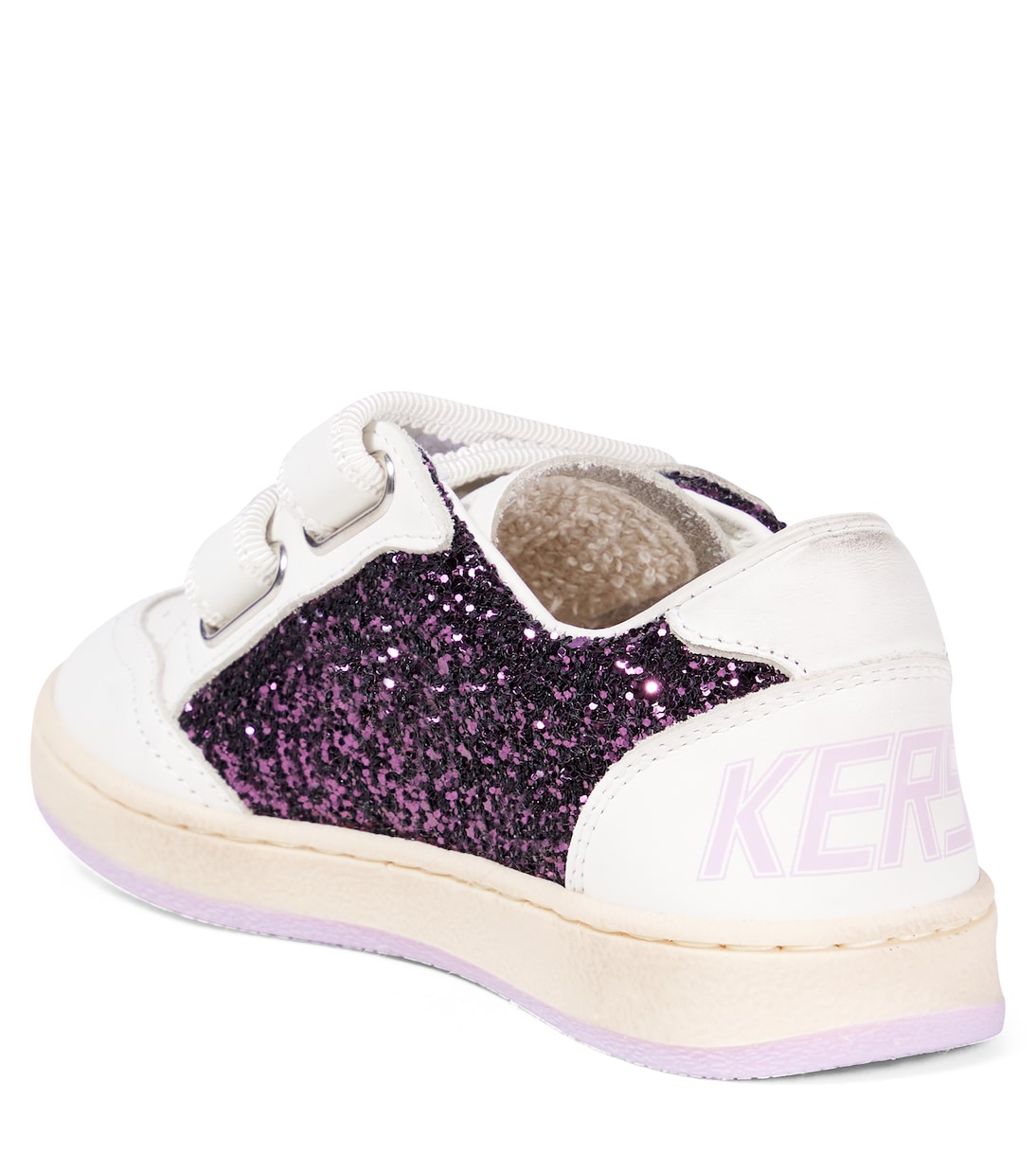 Кроссовки Ball Star с блестками и кожаными вставками Golden Goose Kids, Purple/White — фото 2
