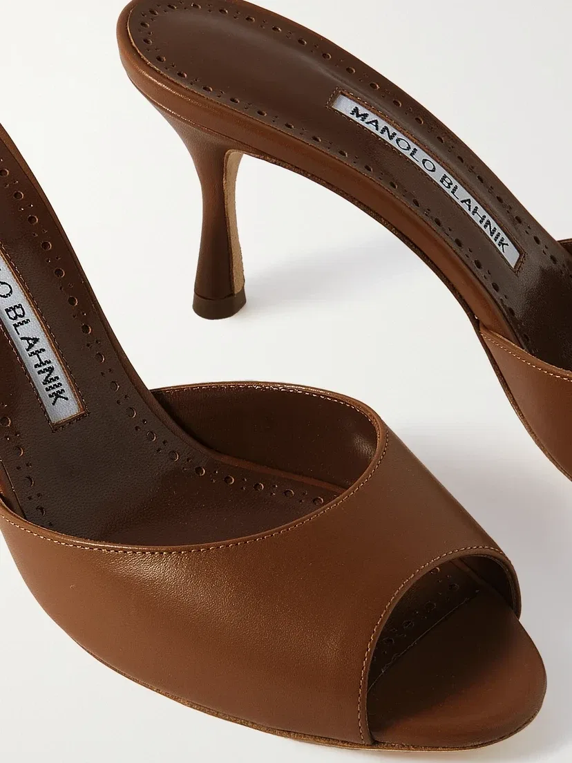 Кожаные мюли Jada 70 Manolo Blahnik, коричневый — фото 4