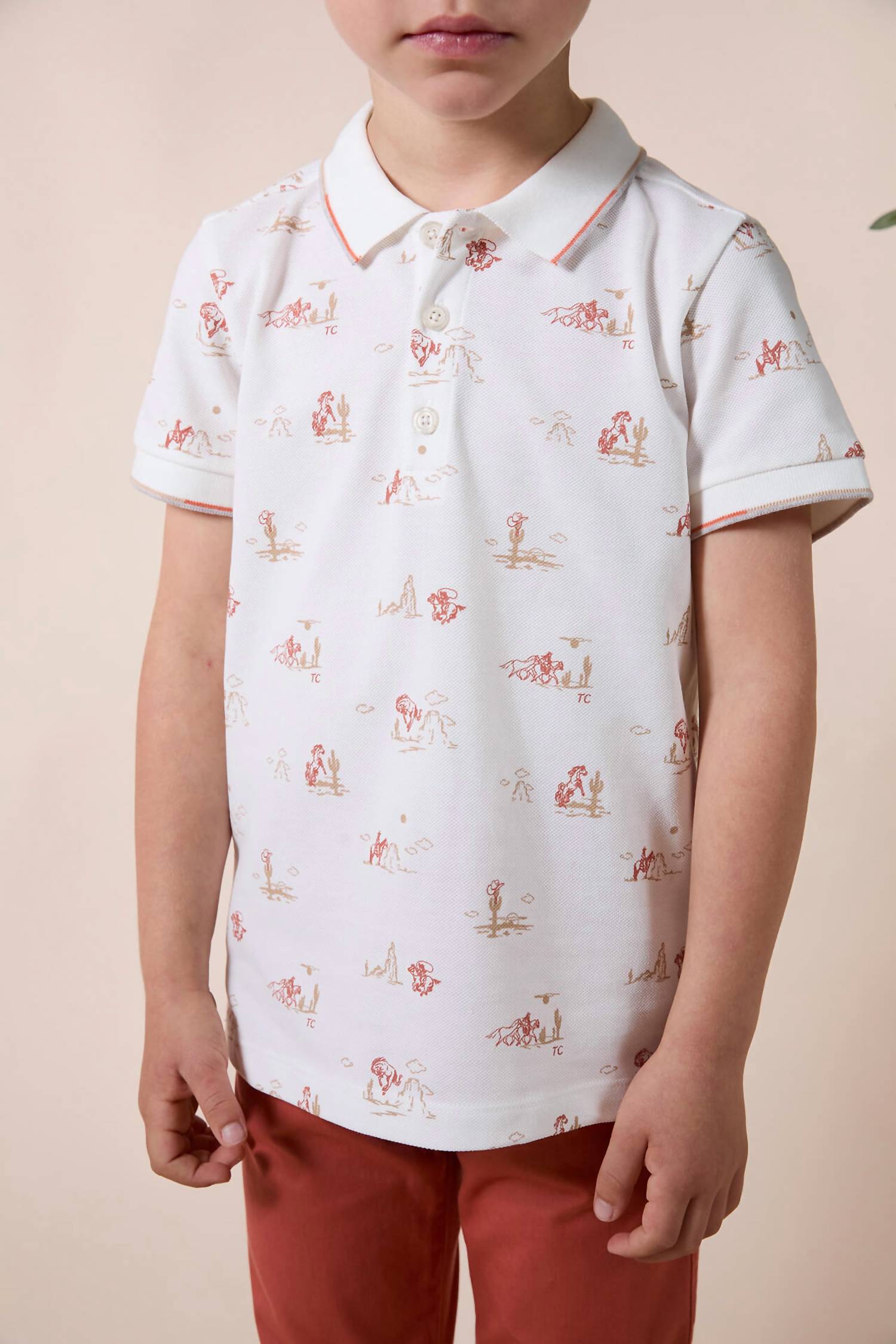 

Детская ковбойская поло в цвете экрю Tartine Et Chocolat, Ecru