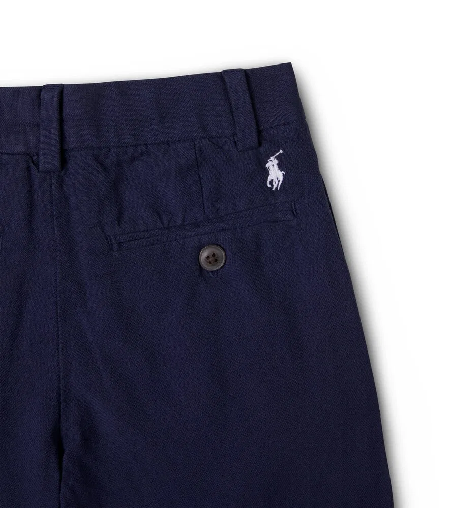 Шорты из льна и хлопка Polo Ralph Lauren Kids, синий — фото 3